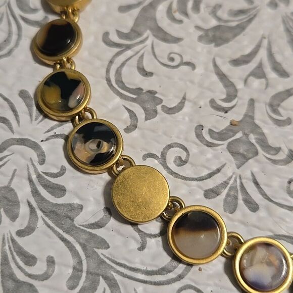 Madewell Brushed Gold Acetate Dot Coin MCM Mobwife Necklace - Picture 6 of 10